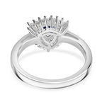 Tanzanite & White Zircon Ring in Rhodium Overlay Sterling Silver