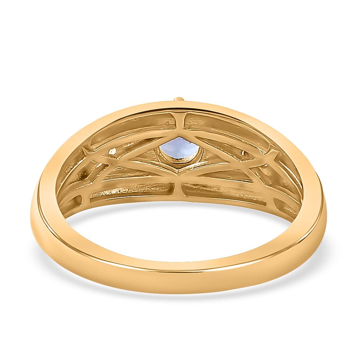 Premium Tanzanite and Natural Zircon Ring in 18K Vermeil Yellow Gold Plated Sterling Silver 7767012 4