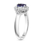 Biggest Deal - D'Joy AAA Tanzanite & Natural Zircon Ring in Rhodium Sterling Silver