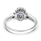 Biggest Deal - D'Joy AAA Tanzanite & Natural Zircon Ring in Rhodium Sterling Silver