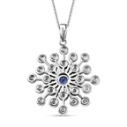 Tanzanite & Natural Zircon Snowflake Pendant with Chain (Size 20) in Platinum Overlay Sterling Silver 1.55 Ct, Silver Wt. 7.20 Gms