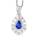 AAA Tanzanite & Natural Zircon Flush Pendant with Chain (Size 20) in Platinum Overlay Sterling Silver