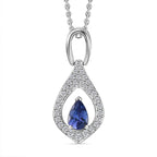 AAA Tanzanite & Natural Zircon Pendant with Chain (Size 20) in Platinum Overlay Sterling Silver