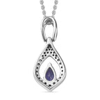 AAA Tanzanite & Natural Zircon Pendant with Chain (Size 20) in Platinum Overlay Sterling Silver