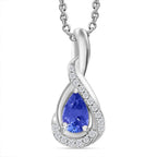 AAA Tanzanite & Natural Zircon Infinity Pendant with Chain (Size 20) in Platinum Overlay Sterling Silver
