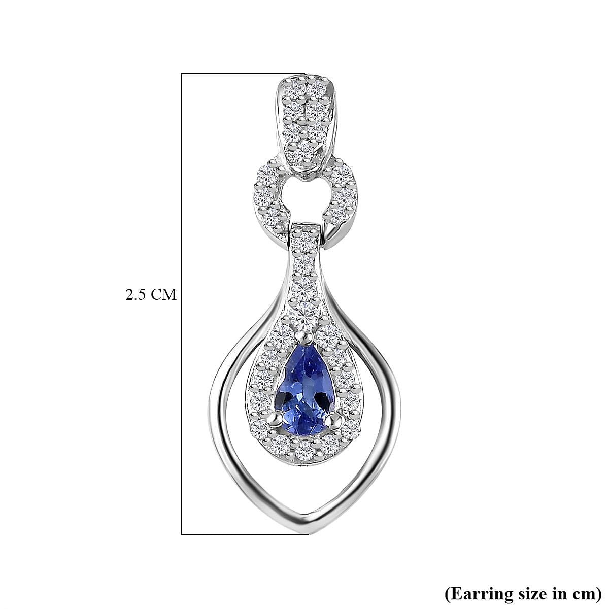 Premium Tanzanite &amp; Natural Zircon Dangle Earrings in Platinum Overlay Sterling Silver 1.08 Ct 7780161 4