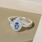 Tanzanite and Natural Cambodian Zircon Ring in Sterling Silver
