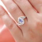 Tanzanite and Natural Cambodian Zircon Ring in Sterling Silver