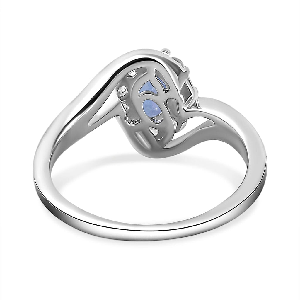 Tanzanite and Natural Cambodian Zircon Ring in Sterling Silver