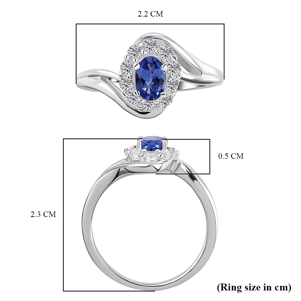 Tanzanite and Natural Cambodian Zircon Ring in Sterling Silver 8743254 6