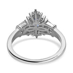 D'Joy Tanzanite & Natural Zircon Ring in Platinum Overlay Sterling Silver 1.02 Ct.