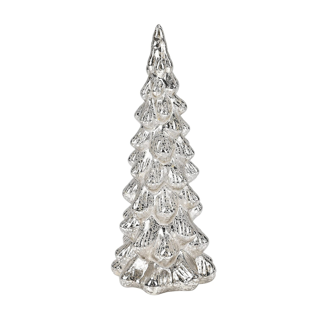 Tapered Glass LED Lighted Conical Christmas Tree With Electroplating Thread (Battery - CR2032X2, Incl.) - Silver 7622424 2