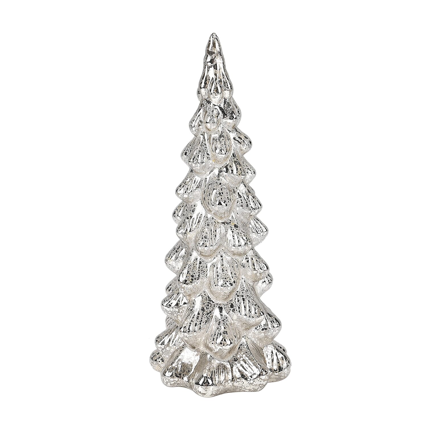 Tapered Glass LED Lighted Conical Christmas Tree With Electroplating Thread (Battery - CR2032X2, Incl.) - Silver 7622424 2