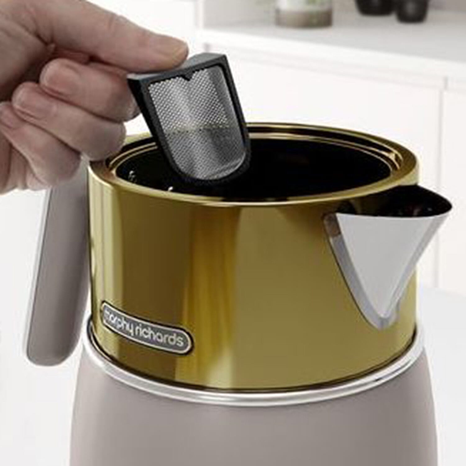 Morphy Richards: Signature 1.5L Kettle (Power 3KW) - Grey and Gold 7724365 2