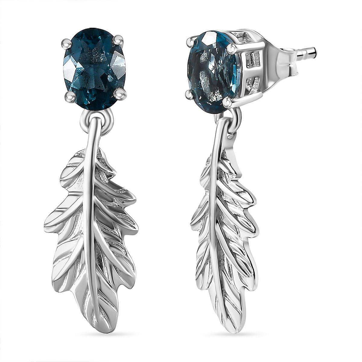Belgian Teal Fluorite Dangling Earrings in Rhodium Overlay Sterling Silver 2.94 ct 7804631 0