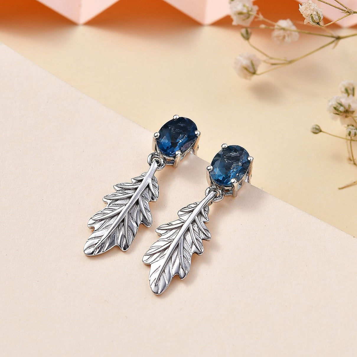 Belgian Teal Fluorite Dangling Earrings in Rhodium Overlay Sterling Silver 2.94 ct 7804631 2