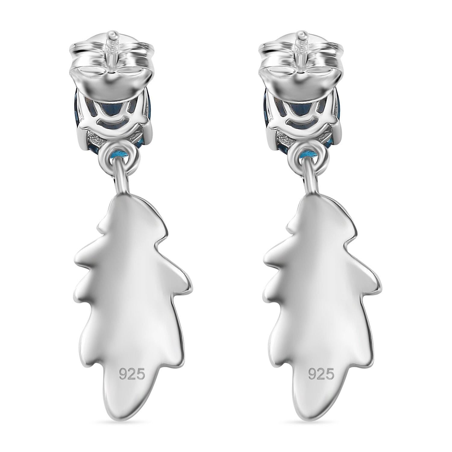 Belgian Teal Fluorite Dangling Earrings in Rhodium Overlay Sterling Silver 2.94 ct 7804631 5
