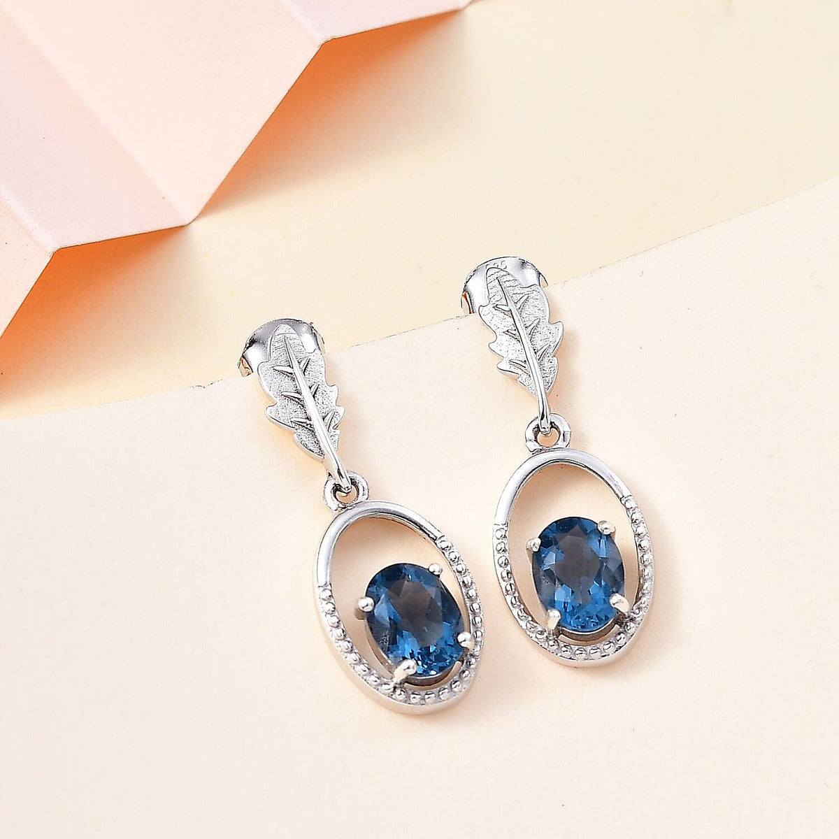 Belgian Teal Fluorite Solitaire Dangle Earrings in Rhodium Overlay Sterling Silver 3.07 Ct 7804635 2