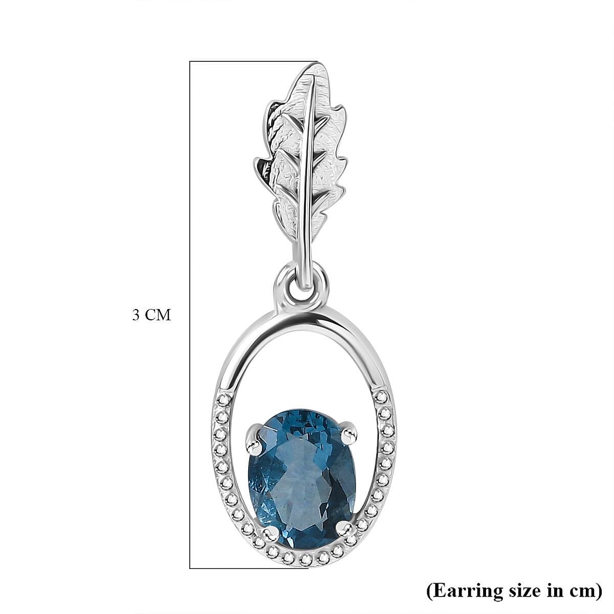 Belgian Teal Fluorite Solitaire Dangle Earrings in Rhodium Overlay Sterling Silver 3.07 Ct 7804635 6