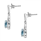 Belgian Teal Fluorite Earrings in Rhodium Overlay Sterling Silver  3.070 Ct.