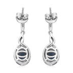 Belgian Teal Fluorite Earrings in Rhodium Overlay Sterling Silver  3.070 Ct.