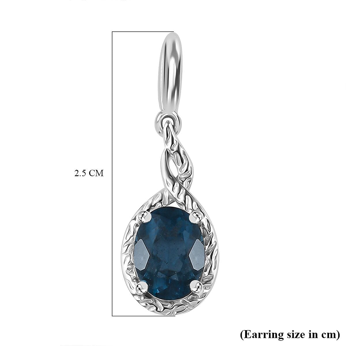 Belgian Teal Fluorite Dangle Earrings in Rhodium Overlay Sterling Silver  3.070 Ct. 7807592 5