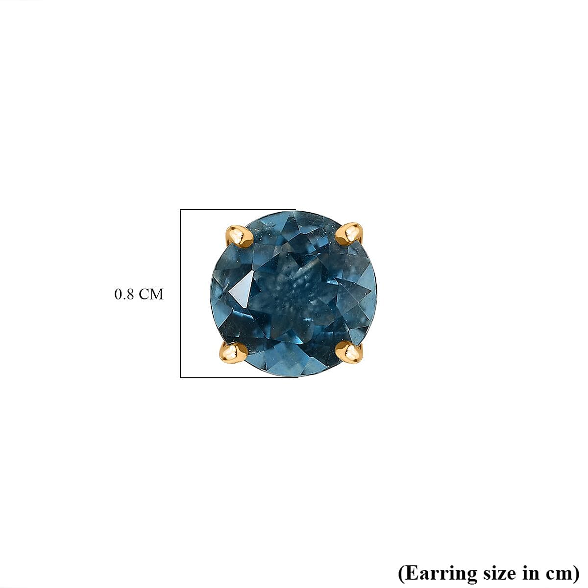 Belgian Teal Fluorite  Solitaire Stud Push Post Earring in 18K YG Vermeil Sterling Silver 5.072  Ct. 7809077 6
