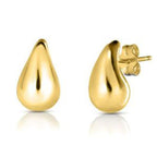 Teardrop Stud Push Back Earring in Gold Plated Sterling Silver