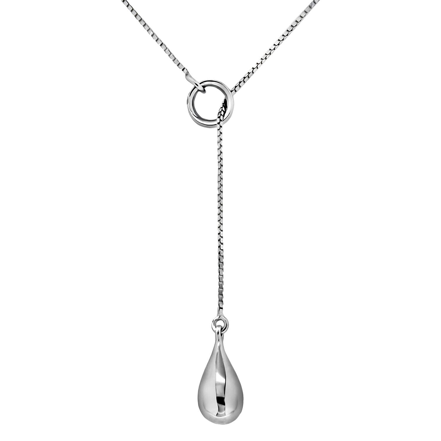 Sterling Silver Rhodium Plated Teardrop Y Shaped Necklace 16 Inch 7316391 0