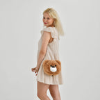 Cute Teddy Plush Crossbody Bag - Brown