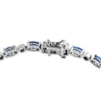 Kashmir Kyanite and Natural Cambodian Zircon Bracelet (Size 7) in Sterling Silver 9.01 Ct, Silver Wt. 11.02 Gms
