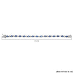 Kashmir Kyanite and Natural Cambodian Zircon Bracelet (Size 7) in Sterling Silver 9.01 Ct, Silver Wt. 11.02 Gms