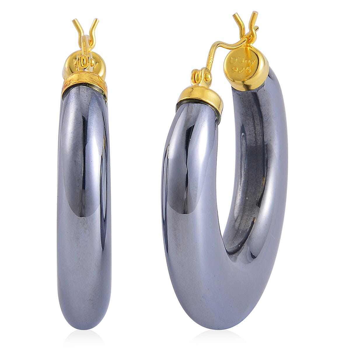 Terahertz Hoop Earrings in Yellow Gold Overlay Sterling Silver 63.70 Ct 7657493 0