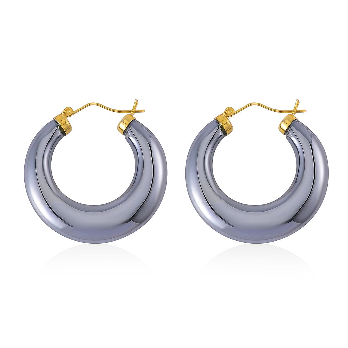 Terahertz Hoop Earrings in Yellow Gold Overlay Sterling Silver 63.70 Ct 7657493 3