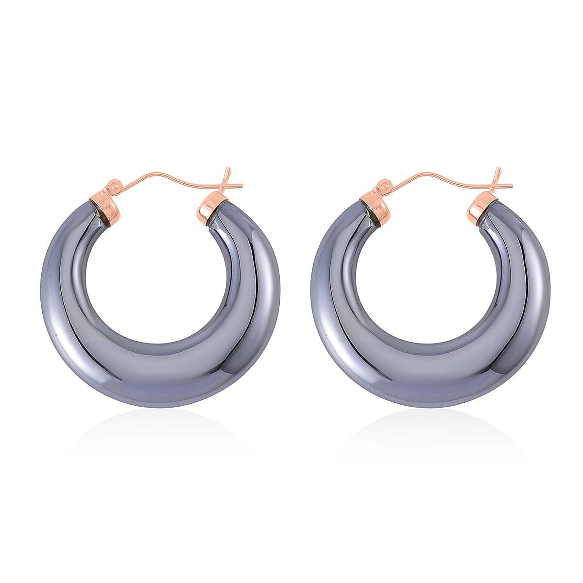 Terahertz Hoop Earrings in Rose Gold Overlay Sterling Silver 63.70 Ct 7686287 3