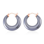 Terahertz Hoop Earrings in Rose Gold Overlay Sterling Silver 63.70 Ct