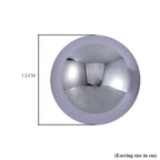 Terahertz Beads Solitaire Stud Earrings in Rhodium Overlay Sterling Silver