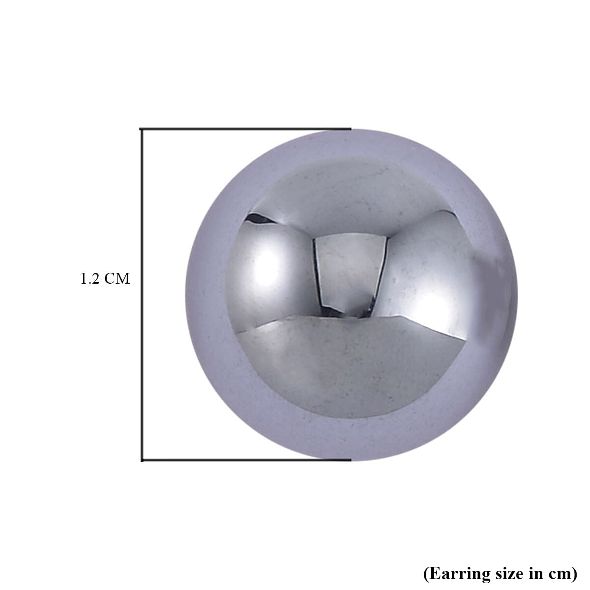 Terahertz Beads Solitaire Stud Earrings in Rhodium Overlay Sterling Silver 7602348 5