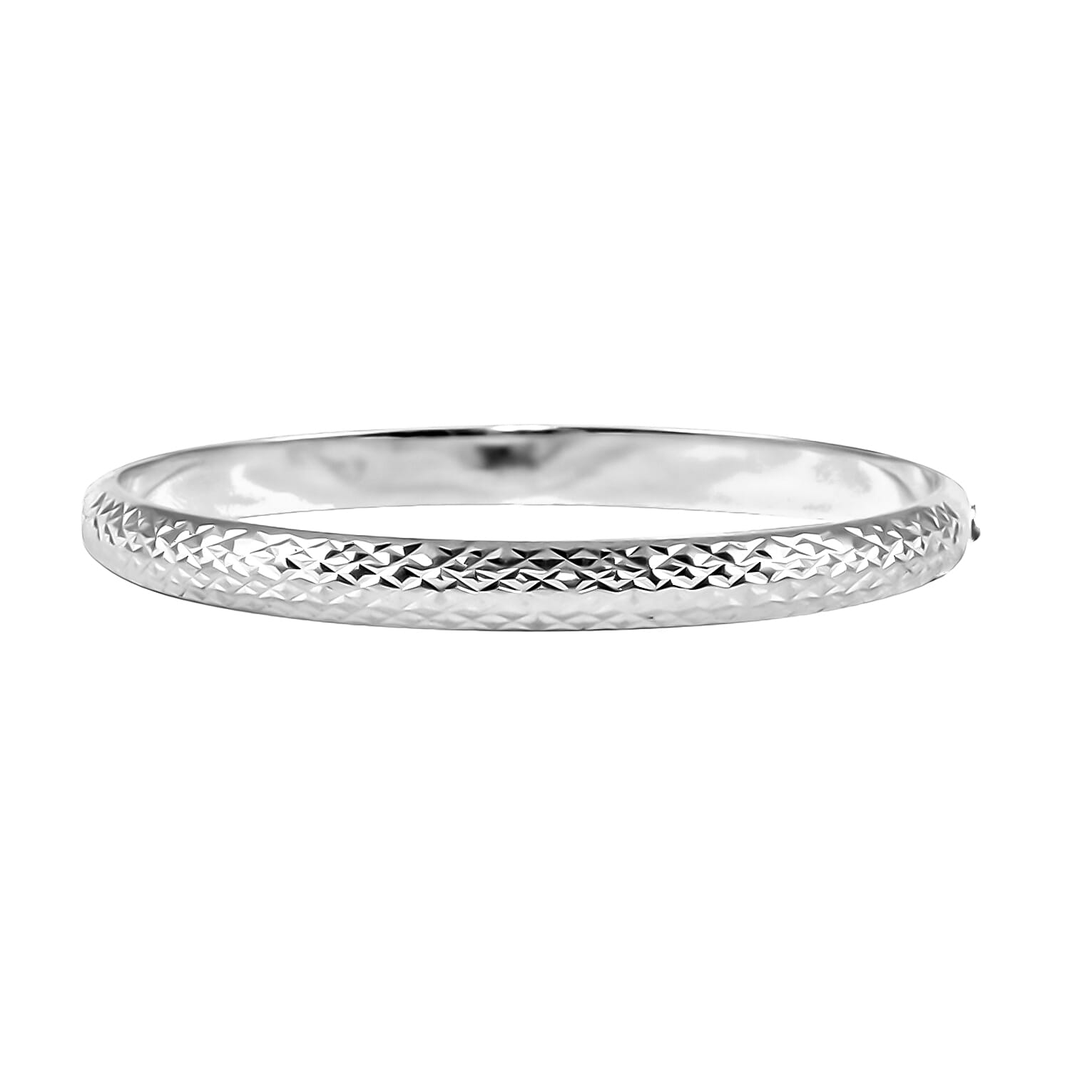 Textured Diamond Cut Bangle Size 8 in Sterling Silver 7132030 0
