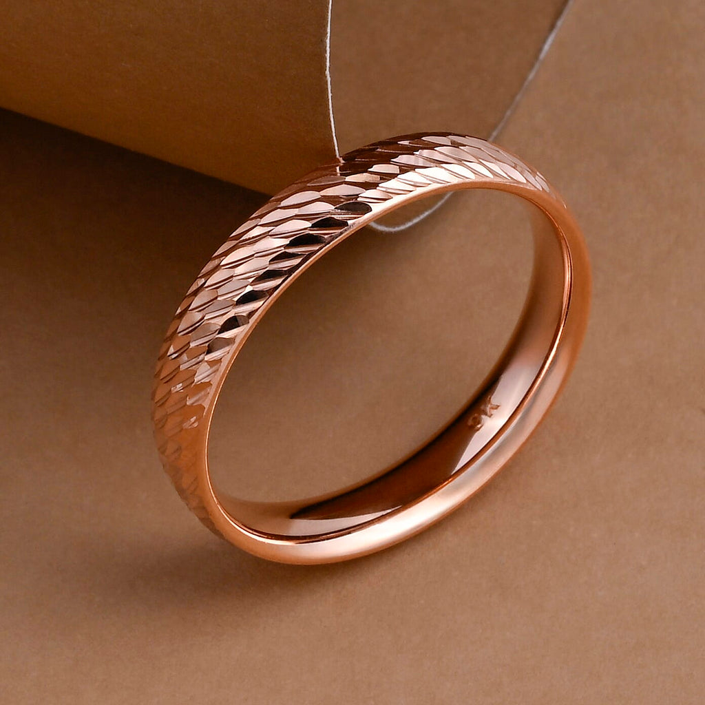 Royal Bali Collection - 9K Rose Gold Diamond Cut Band Ring
