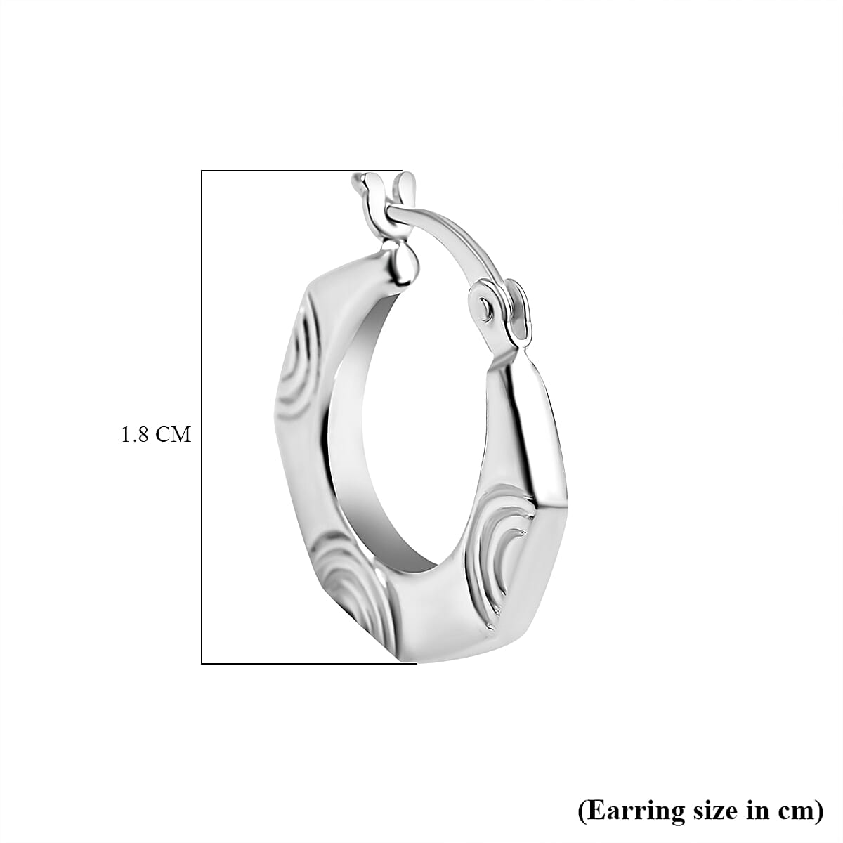 Textured Hexagon Creole Hoop Earrings in Sterling Silver 7782963 4