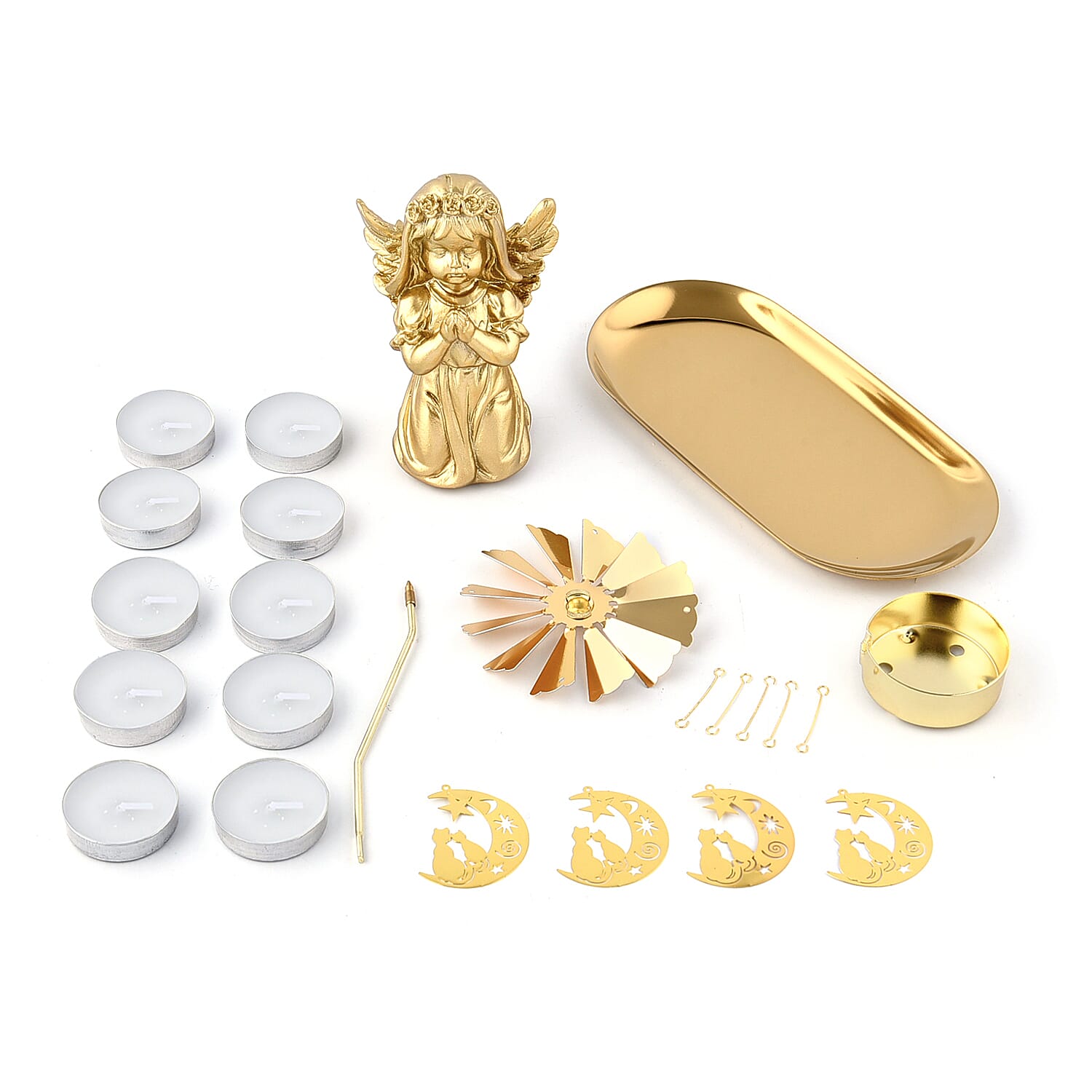 The 5th Season - Angel with Moon Rotating Candle Holder and 10 Tealights 6829757 4