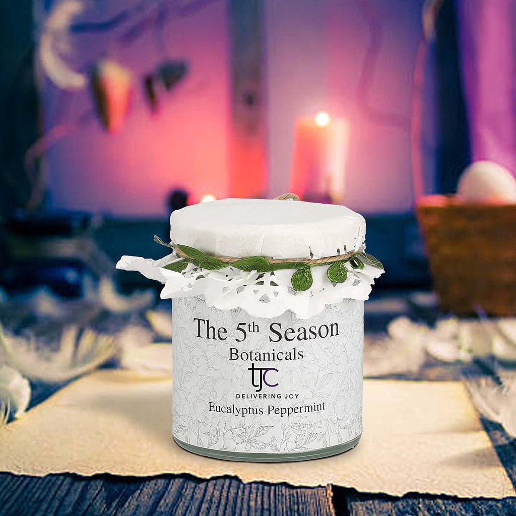 The 5th Season Botanical Collection - Eucalyptus Peppermint Scented Soybean Wax Candle - 30 Hrs Burn Time