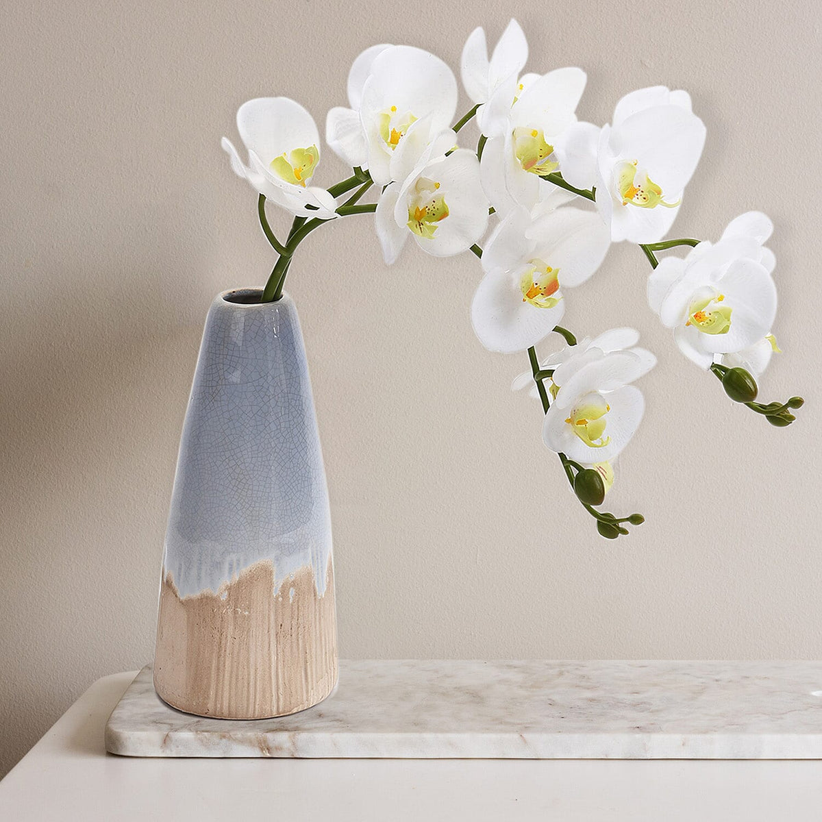 The 5th Season Butterfly Orchid Flowers Arrangement with Vase - White 6259956 1