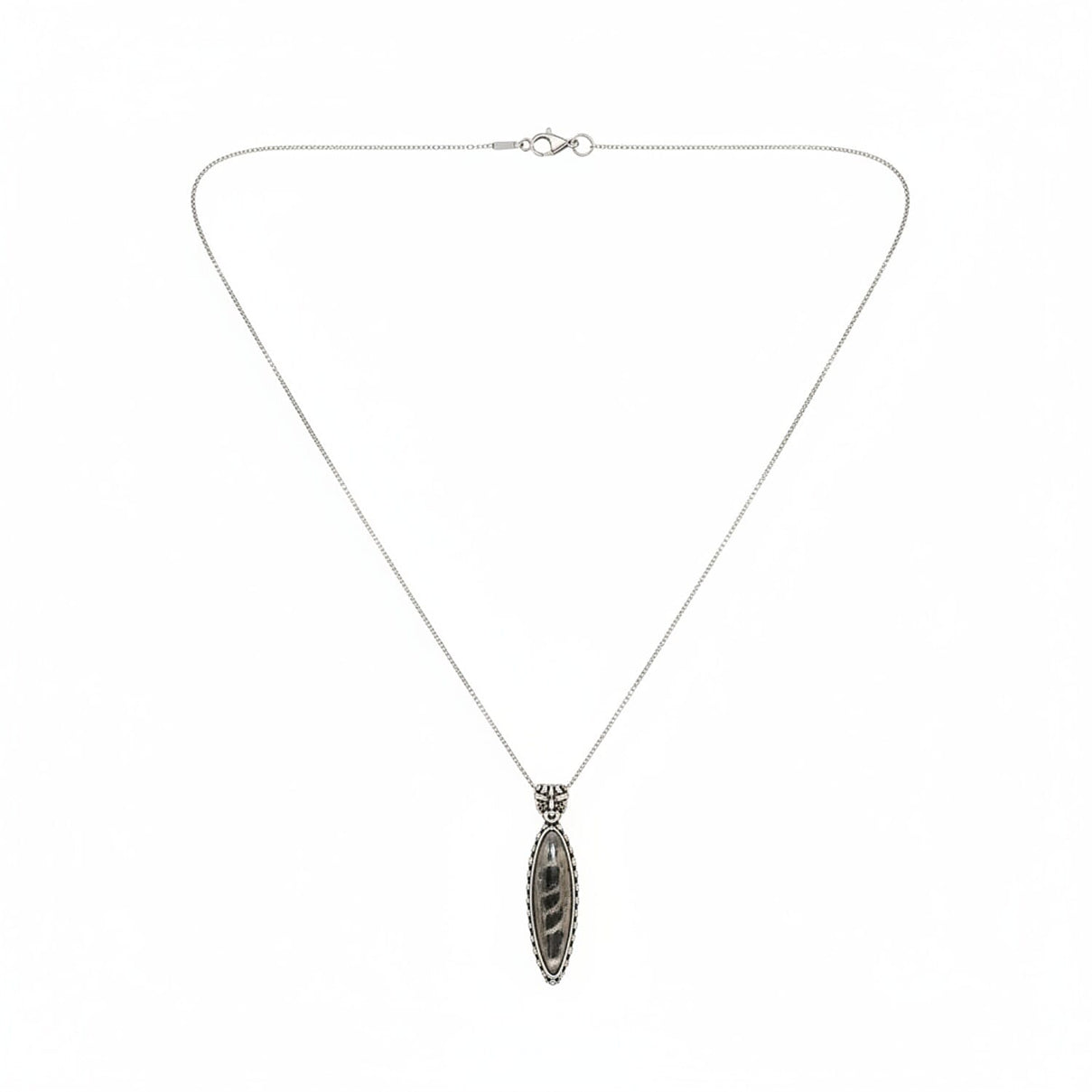 The Artefact Collection-Orthoceras Fossil Pendant in Silver Tone 8184359 0