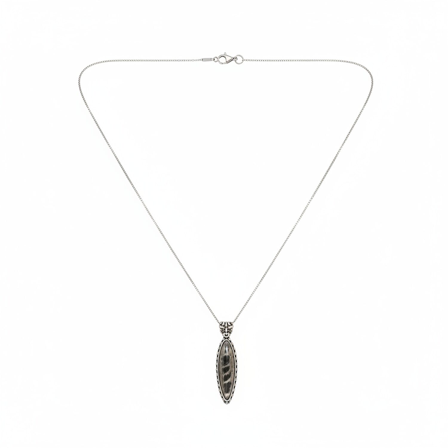 The Artefact Collection-Orthoceras Fossil Pendant in Silver Tone 8184359 0