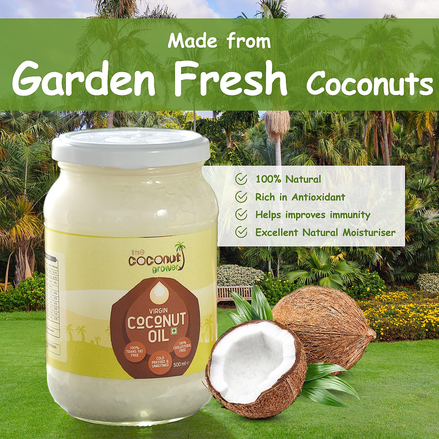 The Coconut Grower Cold Pressed Virgin Coconut Oil - 500ml 7275905 3