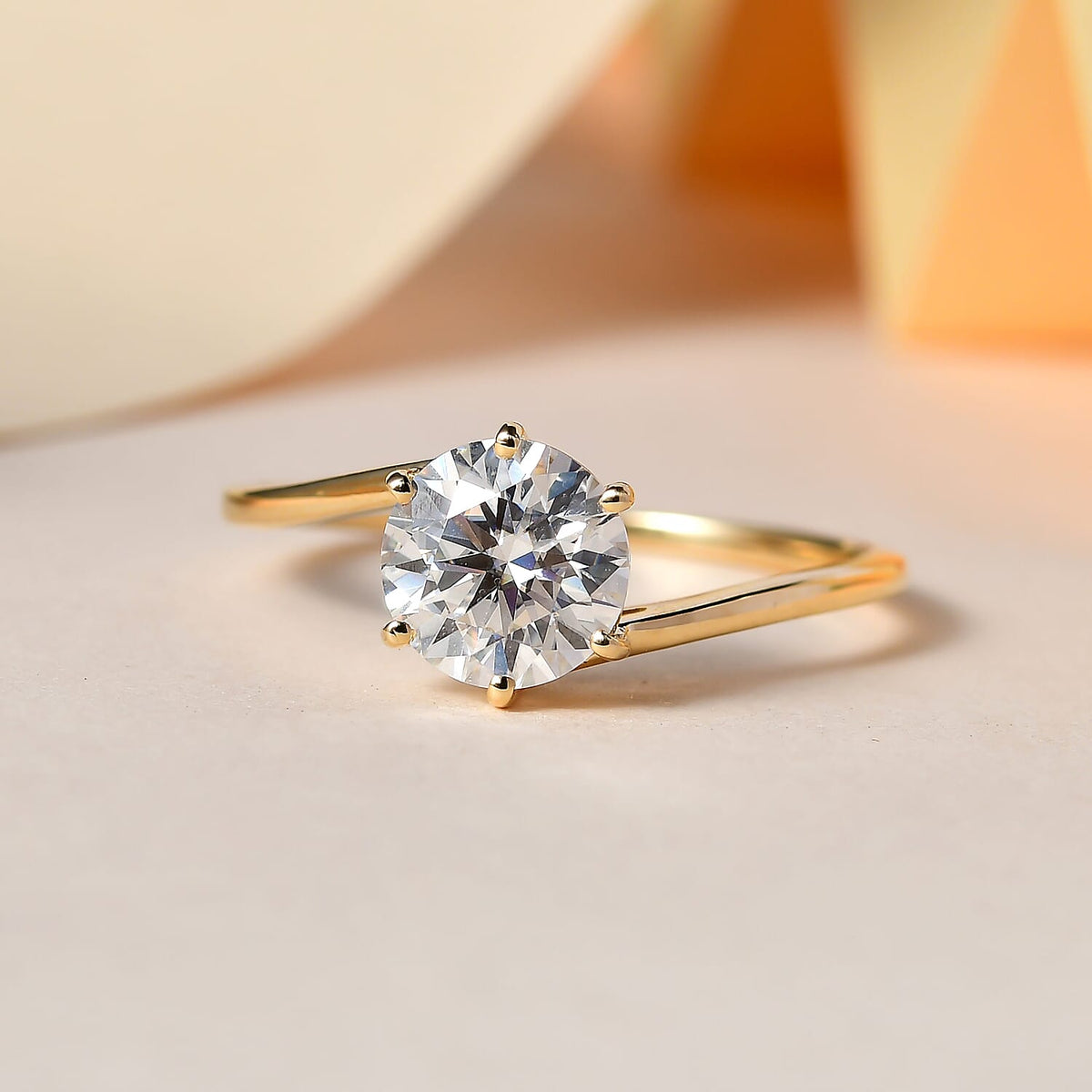 The Definitive 9K Yellow Gold Moissanite Bypass Ring 1.2 Ct (Round) 7520011 2
