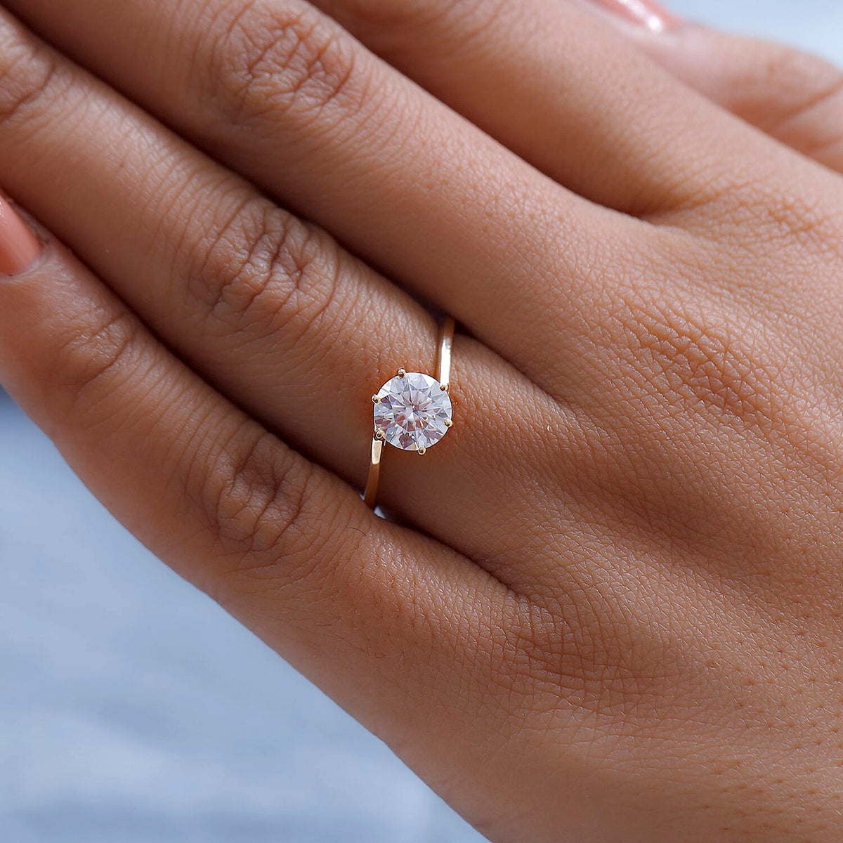 The Definitive 9K Yellow Gold Moissanite Bypass Ring 1.2 Ct (Round) 7520011 3
