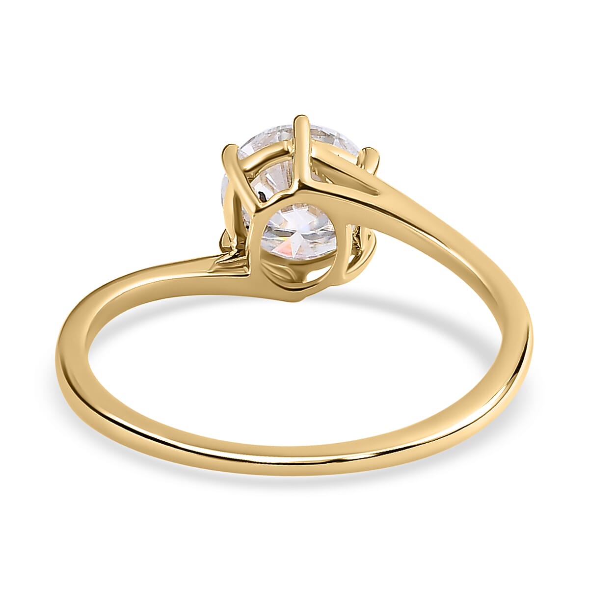 The Definitive 9K Yellow Gold Moissanite Bypass Ring 1.2 Ct (Round) 7520011 5